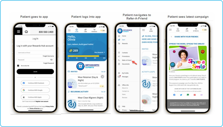 Patient Reward Hub App UI interface