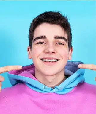 Boy Wearing Braces