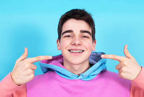 Boy wearing braces